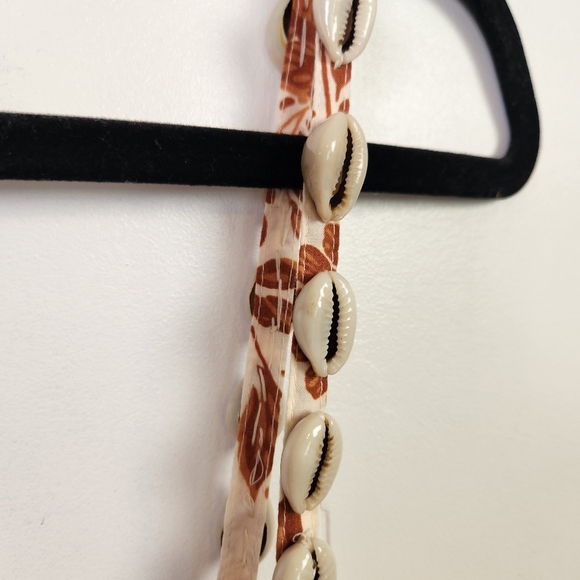 Bailey 44 Brown Floral Boho Crop Top Tank Size XL Beachy Cowrie Shell Straps New - Picture 5 of 9